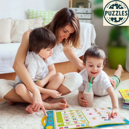 English Spanish Bilingual Learning Book for Kids - Puzzles