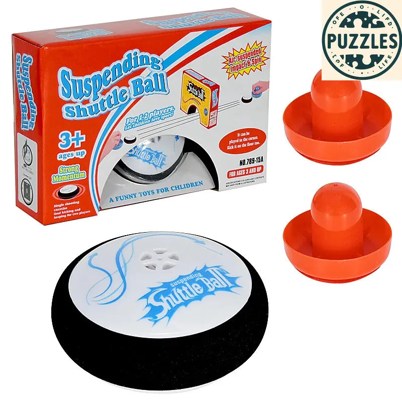 Floating Hockey Set with 2 Red Air Hockey Pushers - Puzzles