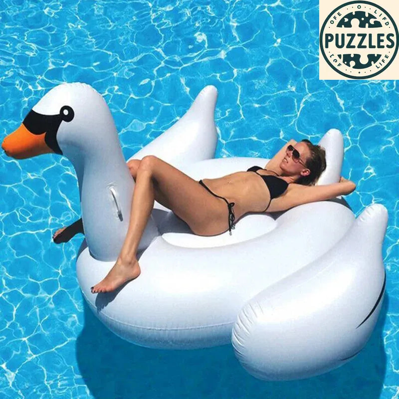 Giant Swan Pool Float 175x120 - Puzolife - Puzolife - Puzzles of Life