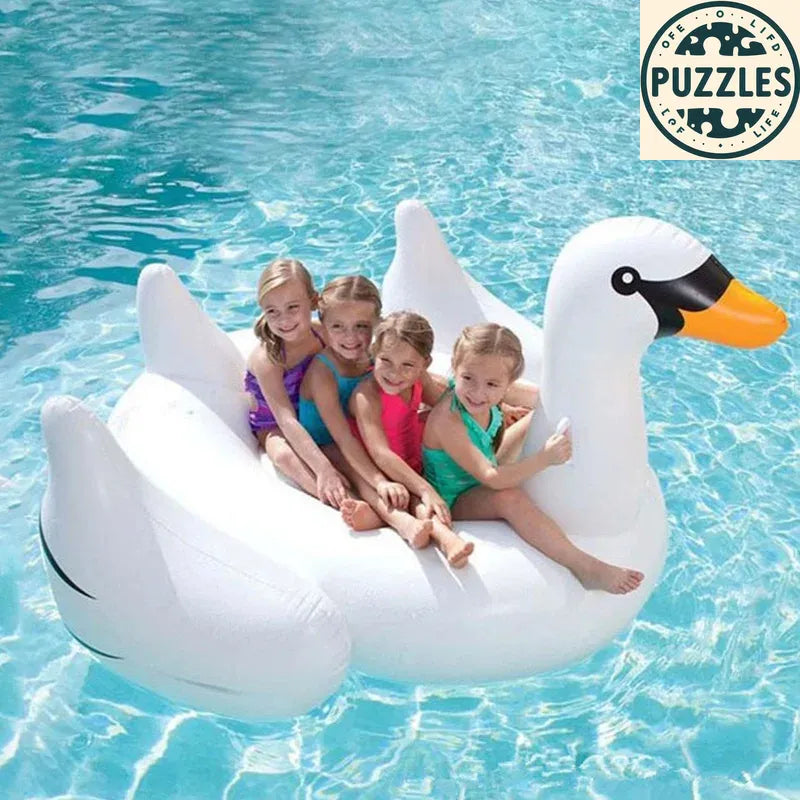 Giant Swan Pool Float 175x120 - Puzolife - Puzolife - Puzzles of Life