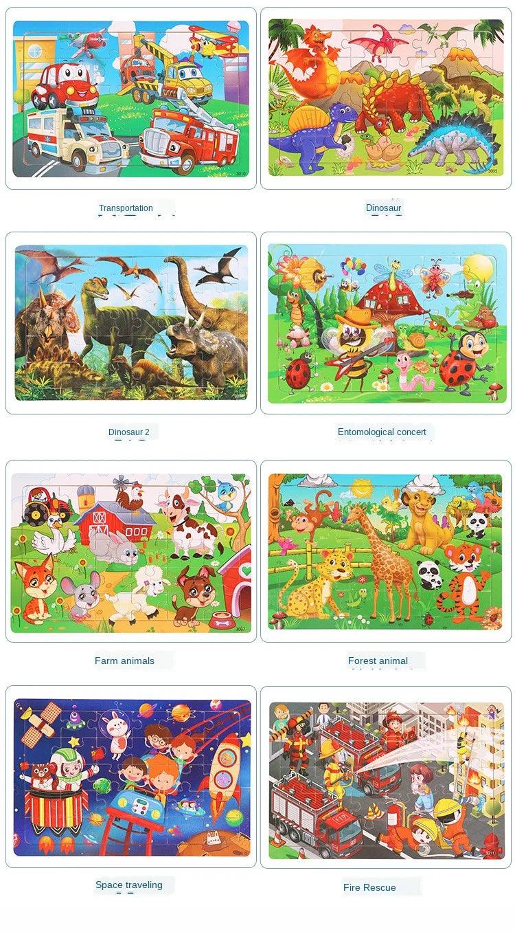 30-Piece Wooden Jigsaw Puzzle – Fun Brain Game for Kids - Puzzles