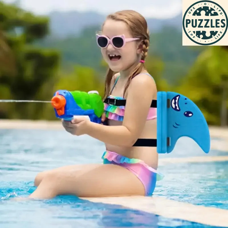 Kid Shark Fin Back Float Board Blue - Puzolife - Puzolife - Puzzles of Life