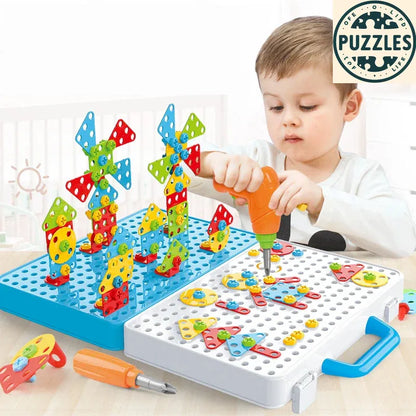 Kids Drill & Screw Puzzle – 3D Assembly Tool Set for Boys - Puzzles