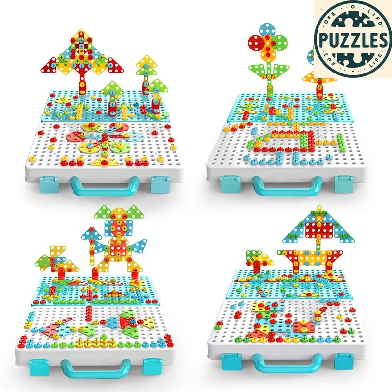 Kids Drill & Screw Puzzle – 3D Assembly Tool Set for Boys - Puzzles