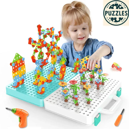 Kids Drill & Screw Puzzle – 3D Assembly Tool Set for Boys - Puzzles