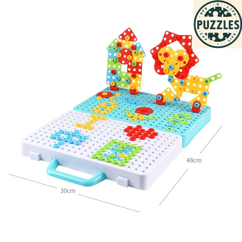 Kids Drill & Screw Puzzle – 3D Assembly Tool Set for Boys - Puzzles