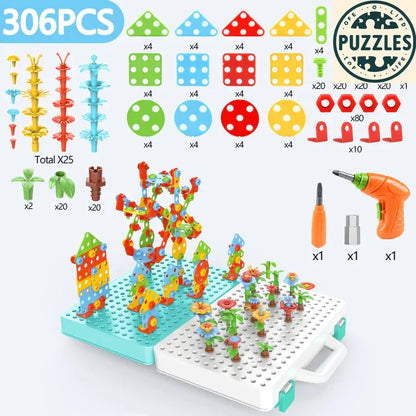 Kids Drill & Screw Puzzle – 3D Assembly Tool Set for Boys - Puzzles