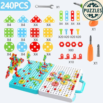 Kids Drill & Screw Puzzle – 3D Assembly Tool Set for Boys - Puzzles