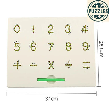 Kids Magnetic Writing & Drawing Board - Montessori Toy - Puzzles