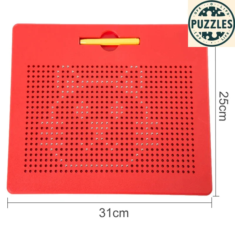 Kids Magnetic Writing & Drawing Board - Montessori Toy - Puzzles