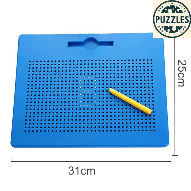 Kids Magnetic Writing & Drawing Board - Montessori Toy - Puzzles