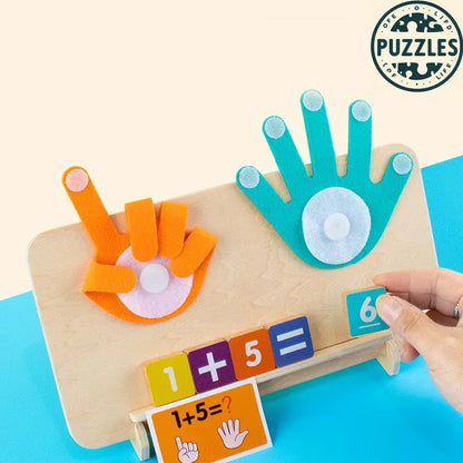 Montessori Wooden Finger Counting Math Toy - Puzzles