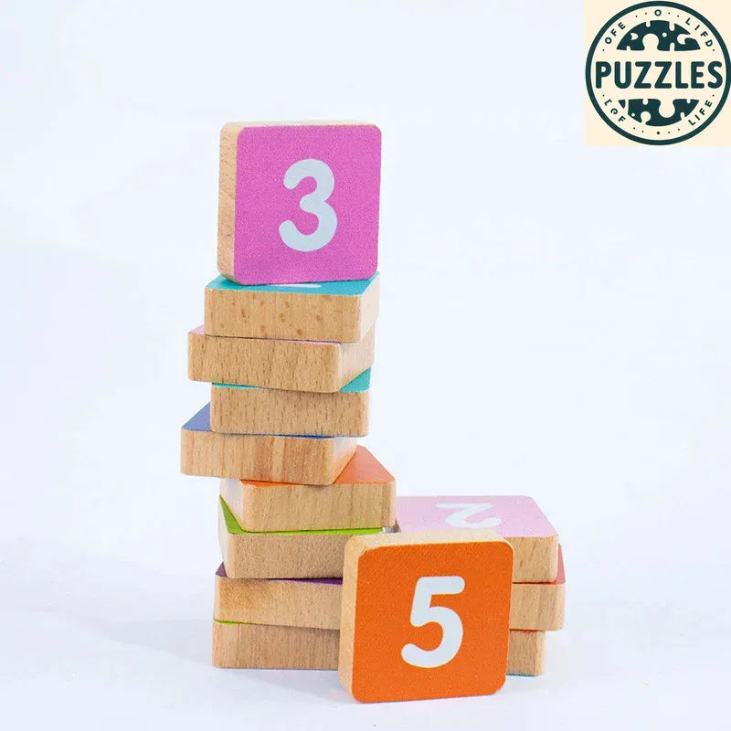 Montessori Wooden Finger Counting Math Toy - Puzzles