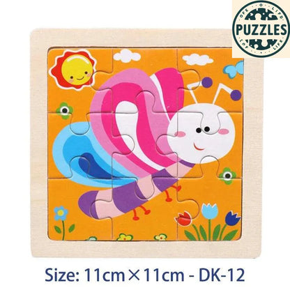 Kids Wooden Jigsaw Puzzle – Vehicle & Animal Theme - Puzzles