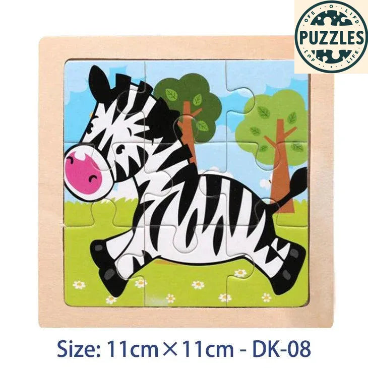 Kids Wooden Jigsaw Puzzle – Vehicle & Animal Theme - Puzzles