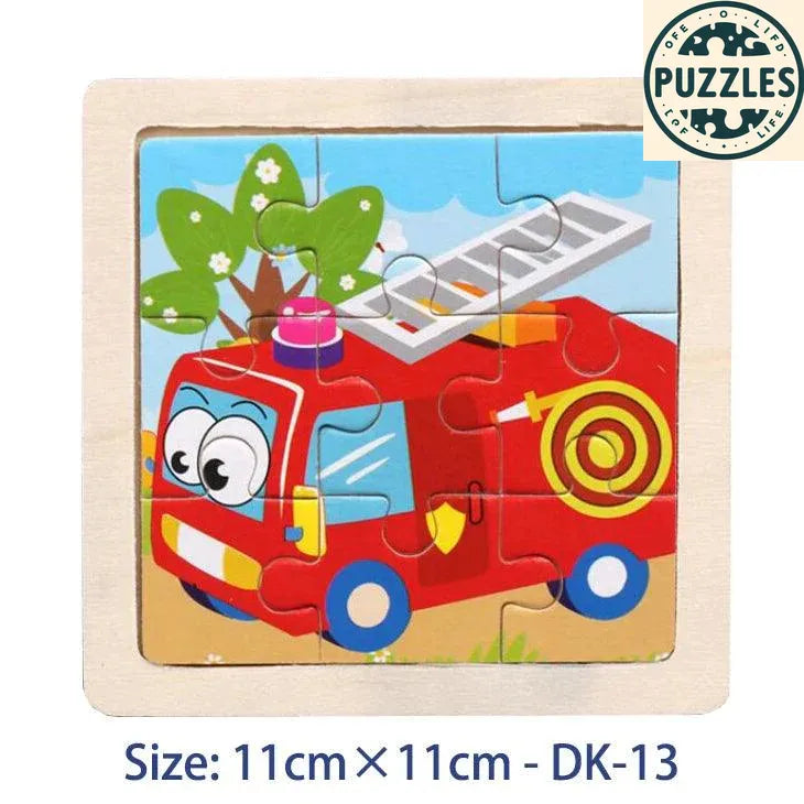 Kids Wooden Jigsaw Puzzle – Vehicle & Animal Theme - Puzzles