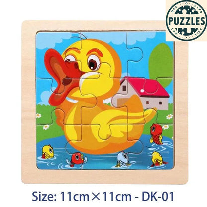 Kids Wooden Jigsaw Puzzle – Vehicle & Animal Theme - Puzzles