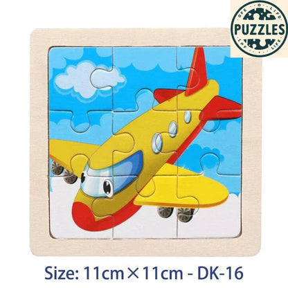 Kids Wooden Jigsaw Puzzle – Vehicle & Animal Theme - Puzzles