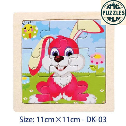 Kids Wooden Jigsaw Puzzle – Vehicle & Animal Theme - Puzzles