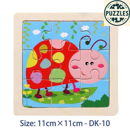 Kids Wooden Jigsaw Puzzle – Vehicle & Animal Theme - Puzzles