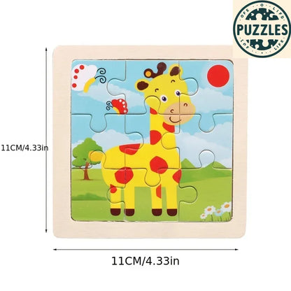 Kids Wooden Jigsaw Puzzle – Vehicle & Animal Theme - Puzzles