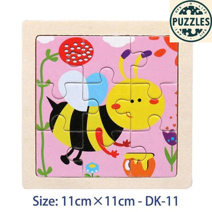 Kids Wooden Jigsaw Puzzle – Vehicle & Animal Theme - Puzzles