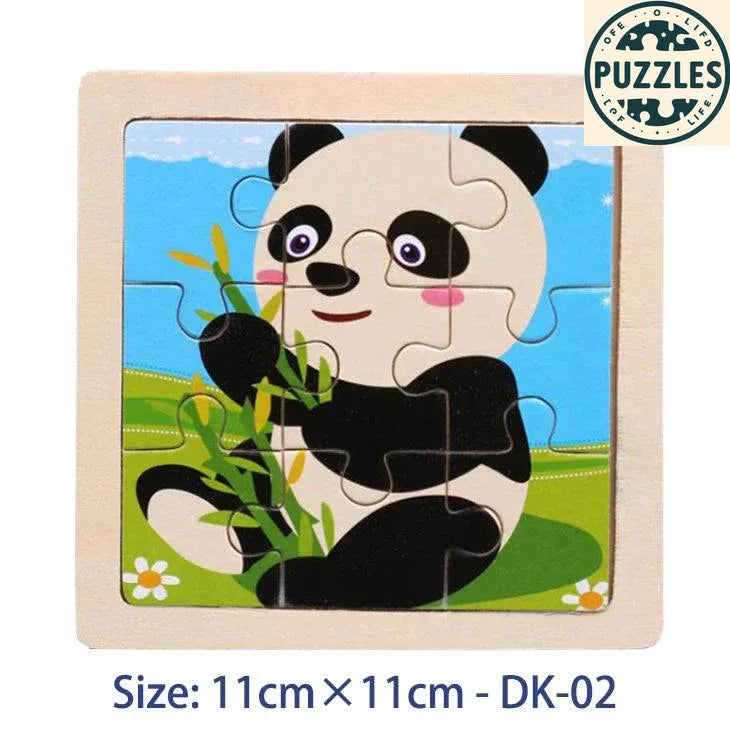 Kids Wooden Jigsaw Puzzle – Vehicle & Animal Theme - Puzzles