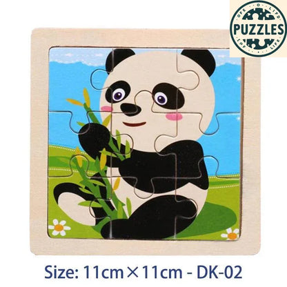 Kids Wooden Jigsaw Puzzle – Vehicle & Animal Theme - Puzzles