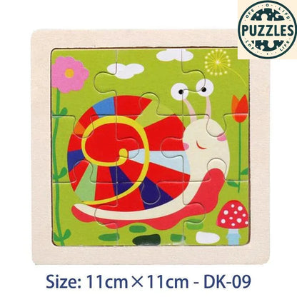 Kids Wooden Jigsaw Puzzle – Vehicle & Animal Theme - Puzzles