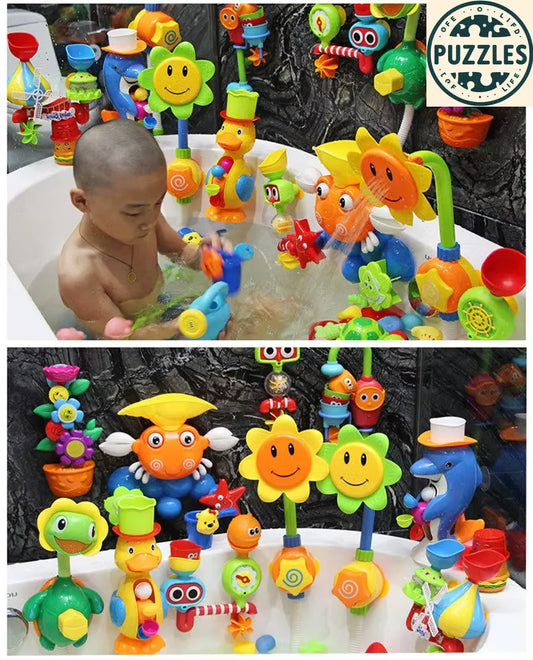 Cute Yellow Duck & Elephant Bath Toy - Puzolife - Puzolife - Puzzles of Life