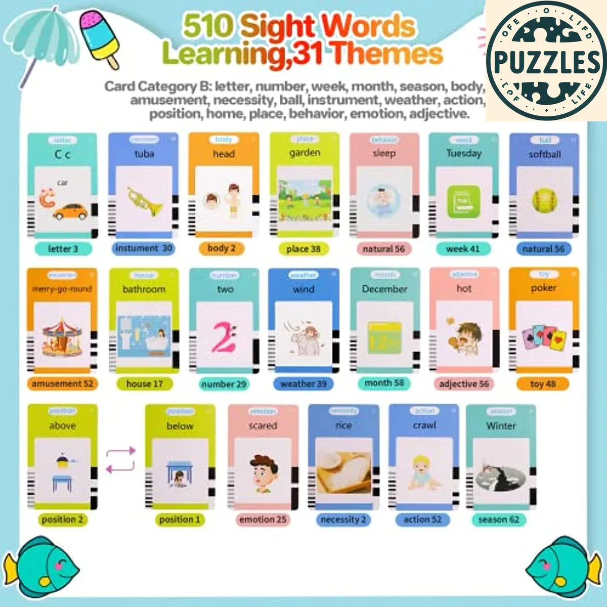 Talking Flash Card Learning Machine for Kids - Puzzles