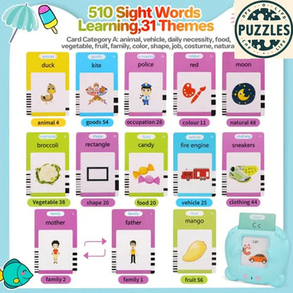 Talking Flash Card Learning Machine for Kids - Puzzles