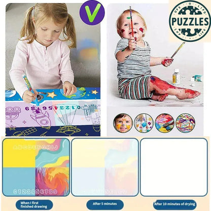 Magic Water Drawing Mat – Reusable Doodle Painting Board - Puzzles