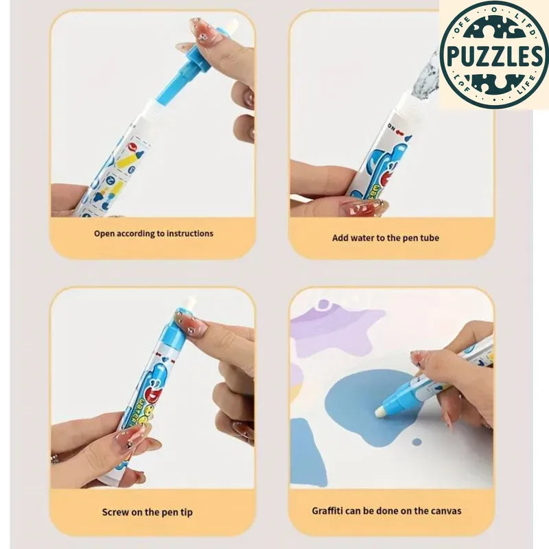 Magic Water Drawing Mat – Reusable Doodle Painting Board - Puzzles