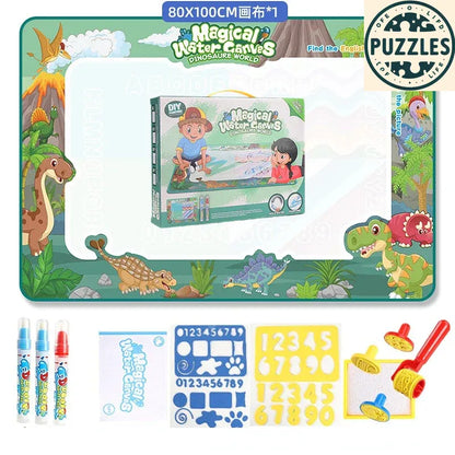 Magic Water Drawing Mat – Reusable Doodle Painting Board - Puzzles