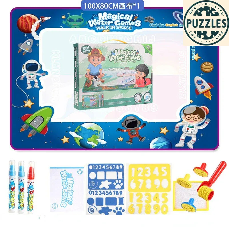 Magic Water Drawing Mat – Reusable Doodle Painting Board - Puzzles