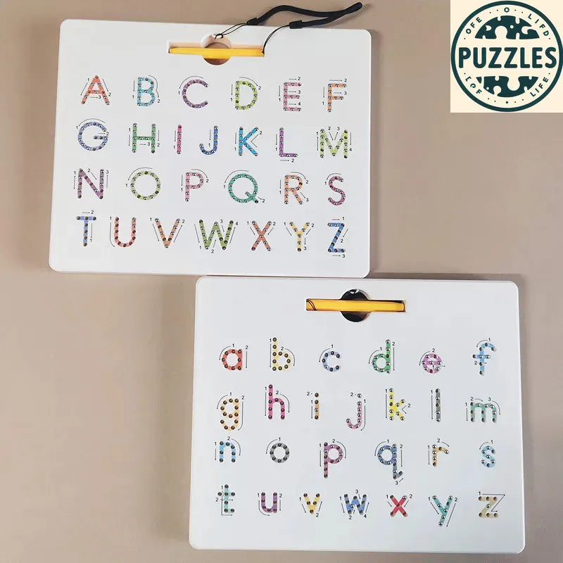 Magnetic Alphabet & Number Tracing Board - Puzzles