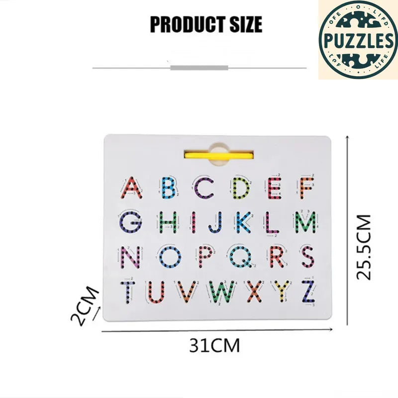 Magnetic Alphabet & Number Tracing Board - Puzzles