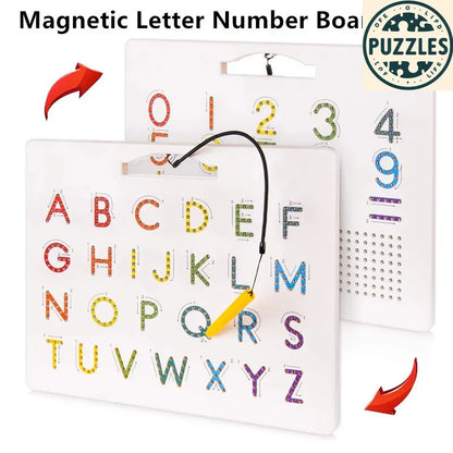 Magnetic Alphabet & Number Tracing Board - Puzzles