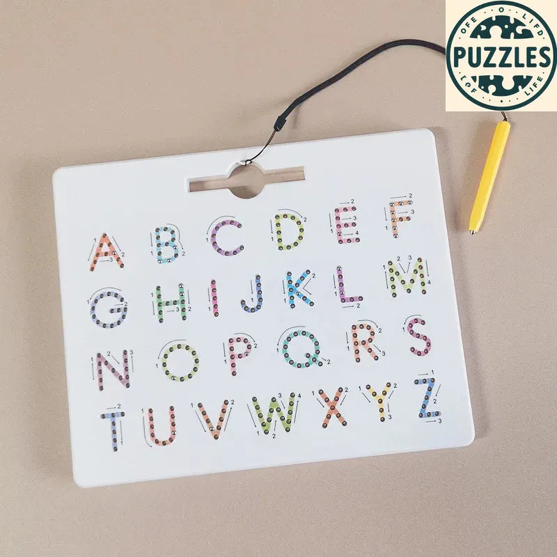 Magnetic Alphabet & Number Tracing Board - Puzzles