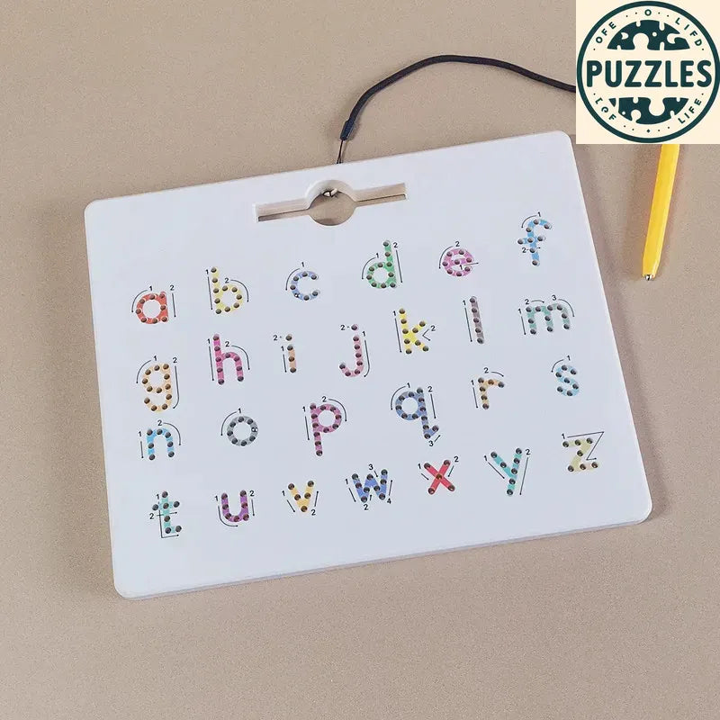 Magnetic Alphabet & Number Tracing Board - Puzzles