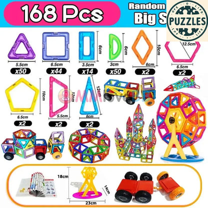 Magnetic Building Blocks – Big Size Plus Designer Constructor Set - Puzzles