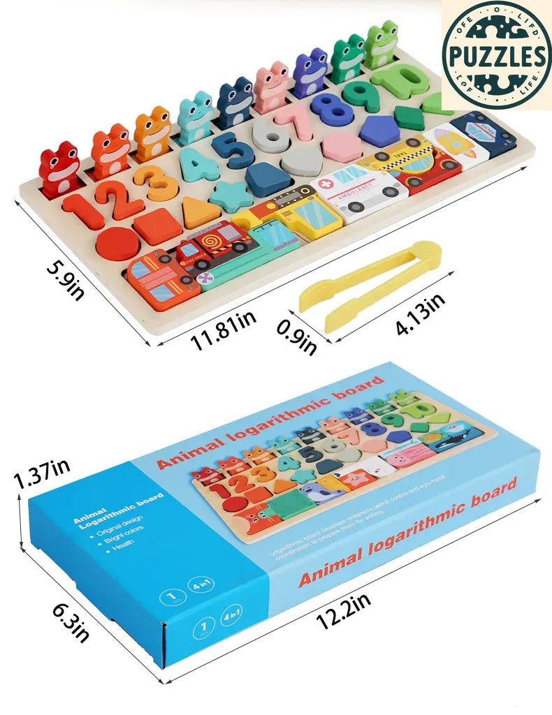 Montessori Shape & Number Matching Toy – Early Learning for Toddlers - Puzzles