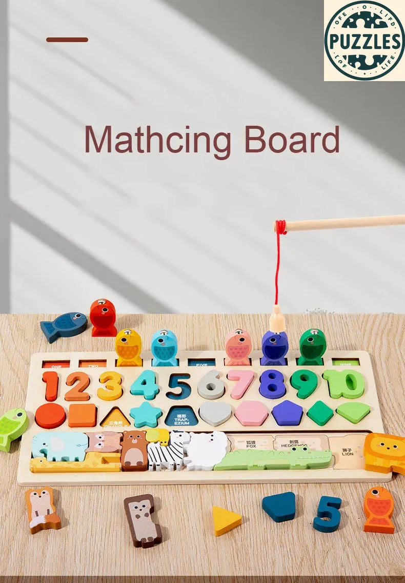 Montessori Shape & Number Matching Toy – Early Learning for Toddlers - Puzzles