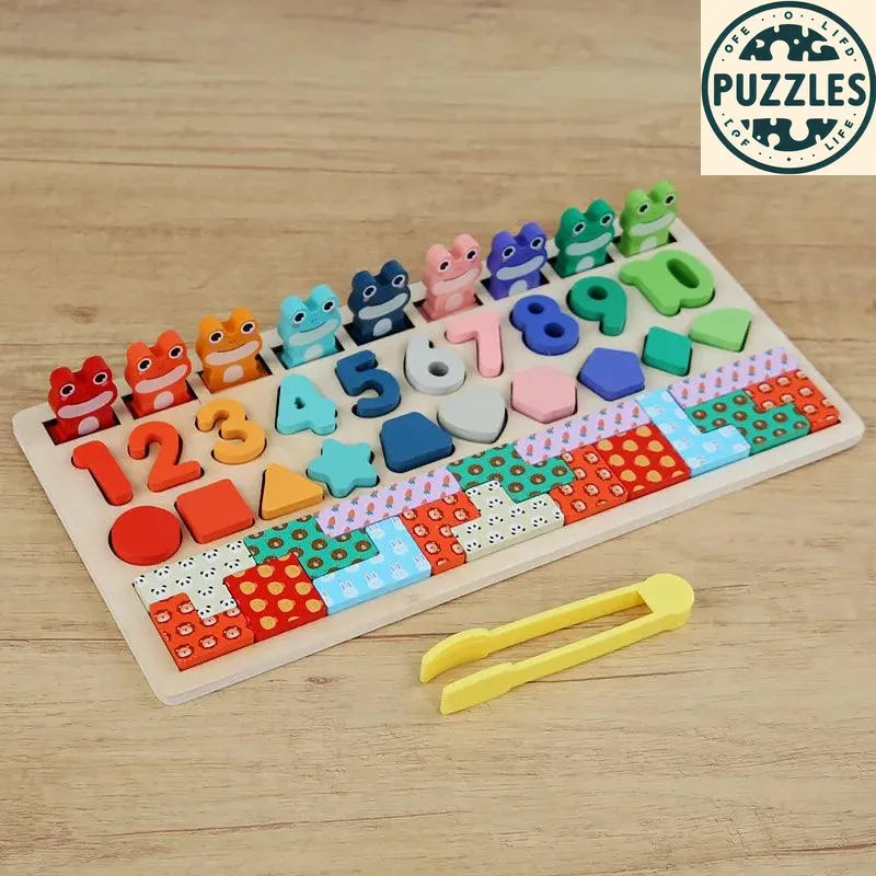 Montessori Shape & Number Matching Toy – Early Learning for Toddlers - Puzzles