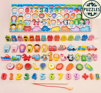 QWZ's Montessori Wooden Toys – Early Learning for Kids - Puzzles