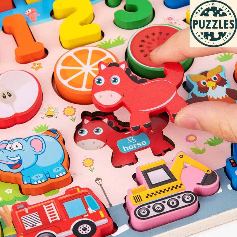 QWZ's Montessori Wooden Toys – Early Learning for Kids - Puzzles