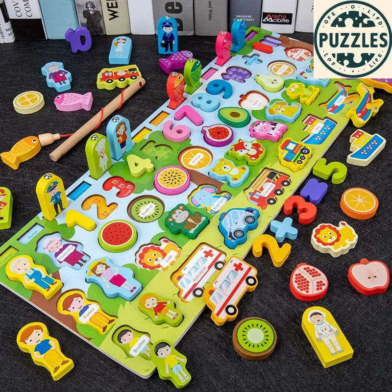 QWZ's Montessori Wooden Toys – Early Learning for Kids - Puzzles