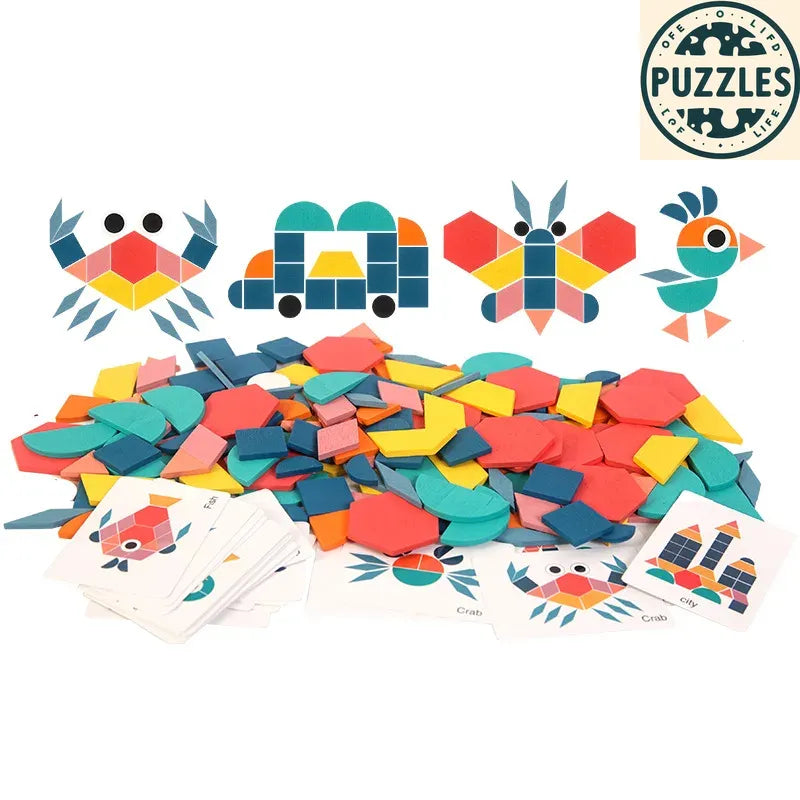 Wooden Montessori Jigsaw Board – Colorful Early Learning Puzzle - Puzzles