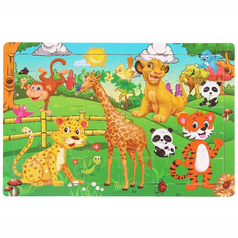 30-Piece Wooden Jigsaw Puzzle – Fun Brain Game for Kids - Puzzles